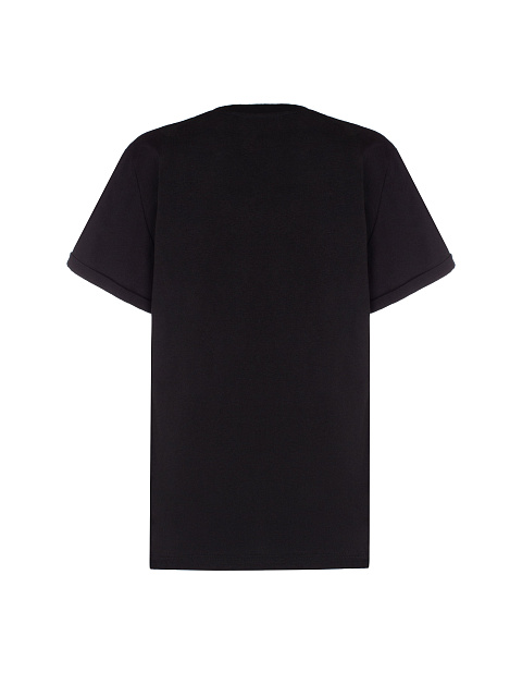 Черная хлопковая футболка с принтом, 2