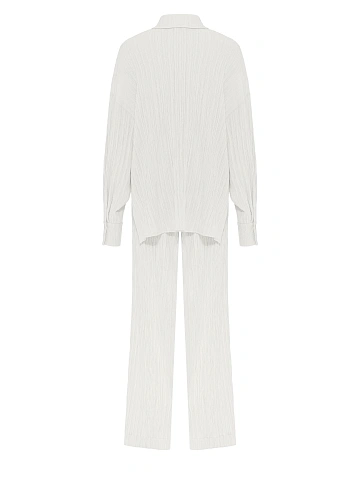 Белый комплект из рубашки и брюк, 2