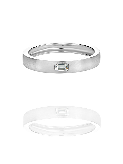 Кольцо из белого золота с бриллиантом фантазийной огранки, 2 Кольцо из белого золота с бриллиантом фантазийной огранки, 2