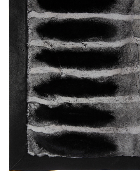 Черно-серый плед из меха кролика, 3