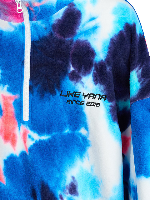 Розово-синий флисовый костюм Tie-Dye с вышивкой, 4