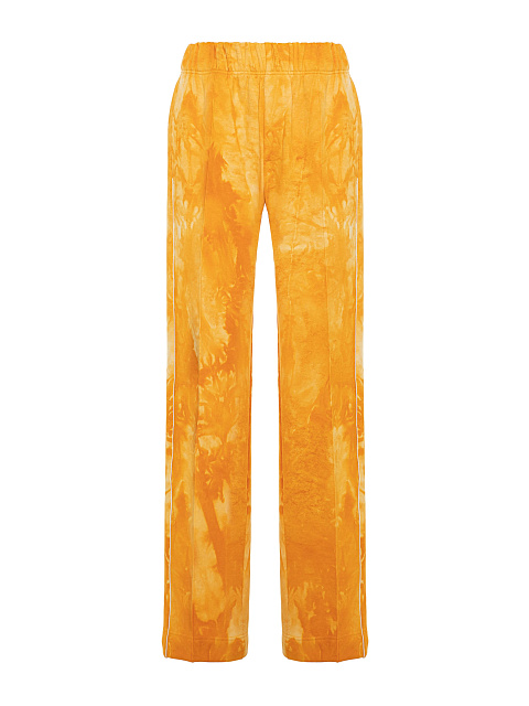 Оранжевый tie-dye костюм с укороченной толстовкой и вышивкой в виде васильков, 3 Оранжевый tie-dye костюм с укороченной толстовкой и вышивкой в виде васильков, 3