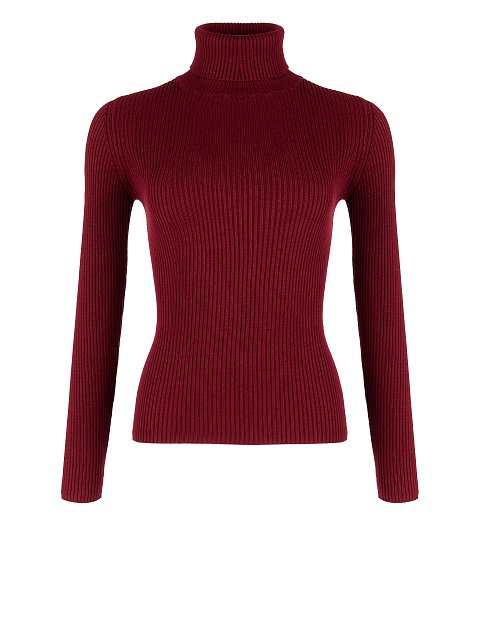 Бордовая трикотажная водолазка в рубчик, 1 Бордовая трикотажная водолазка в рубчик, 1