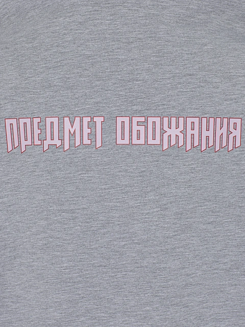 Серый хлопковый лонгслив с принтом «Предмет обожания», 3 Серый хлопковый лонгслив с принтом «Предмет обожания», 3