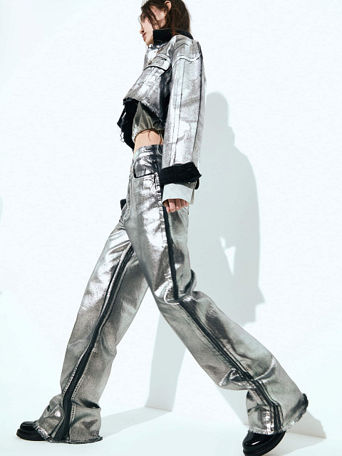 Прямые джинсы с серебряным напылением, 3 Прямые джинсы с серебряным напылением, 3