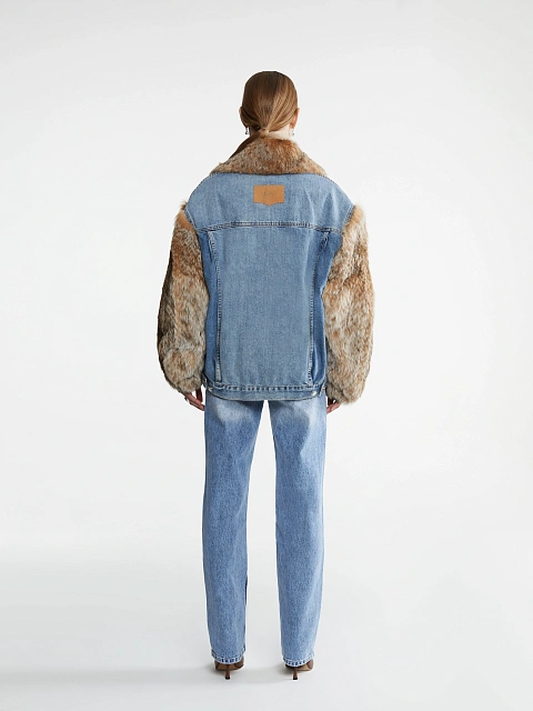 Куртка из меха рыси и денима, 8