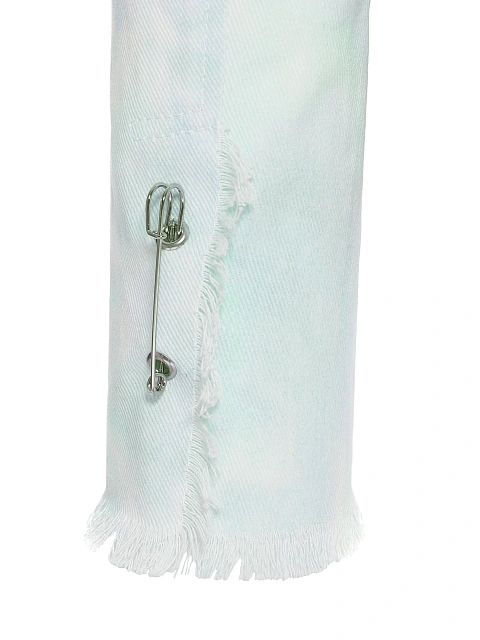 Укороченный зеленый tie-dye жакет из денима, 3 Укороченный зеленый tie-dye жакет из денима, 3