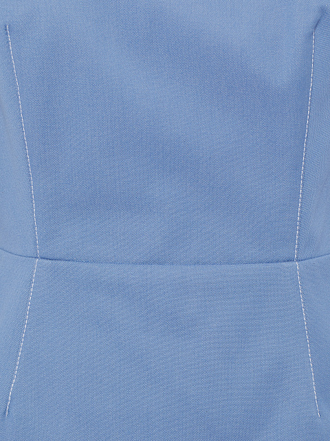 Голубое джинсовое платье-мини с контрастными рукавами, 4