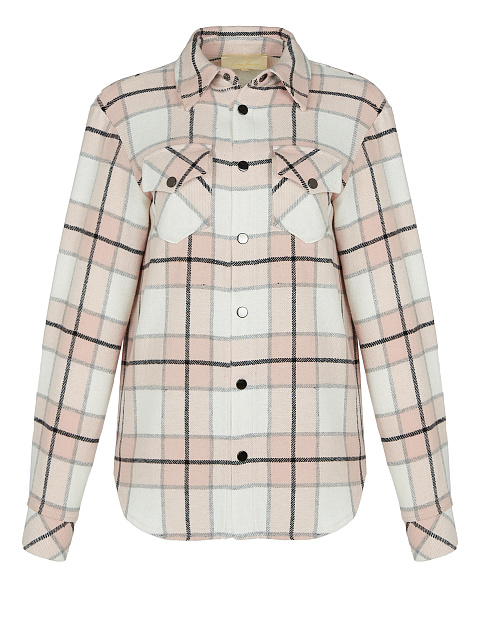 Розово-белая рубашка из плотной шерсти в клетку, 1 Розово-белая рубашка из плотной шерсти в клетку, 1