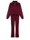 Бордовый костюм с укороченной толстовкой и вышивкой YD Бордовый костюм с укороченной толстовкой и вышивкой YD