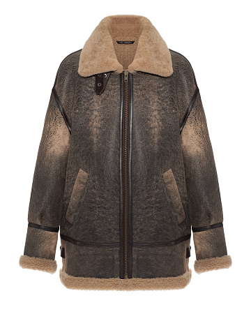 Коричневая дубленка из овчины, 1