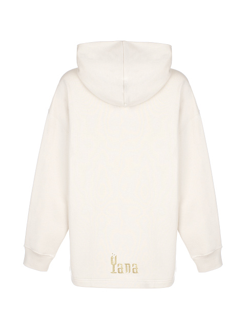 Бежевое худи с золотым принтом, 2