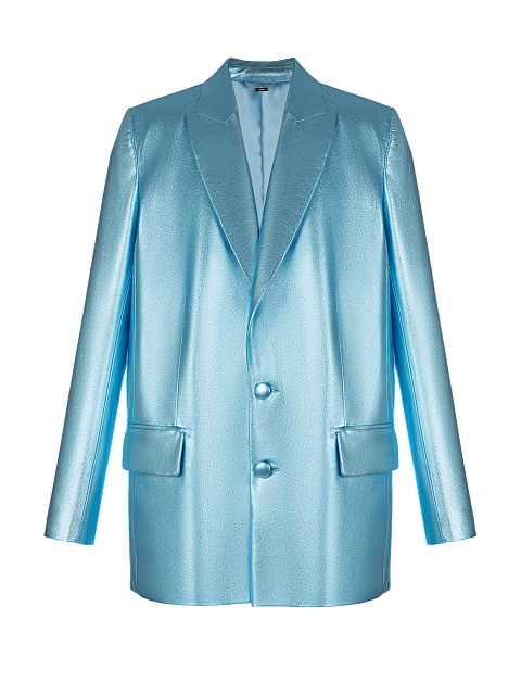 Голубой кожаный костюм-двойка, 2 Голубой кожаный костюм-двойка, 2