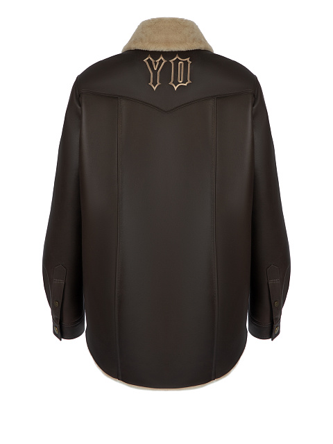 Темно-коричневая кожаная куртка с подкладом из овчины, 2 Темно-коричневая кожаная куртка с подкладом из овчины, 2