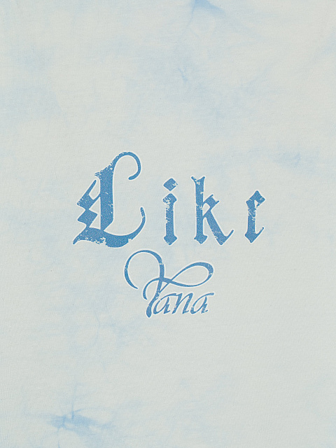 Бело-голубой tie-dye лонгслив из хлопка, 3 Бело-голубой tie-dye лонгслив из хлопка, 3