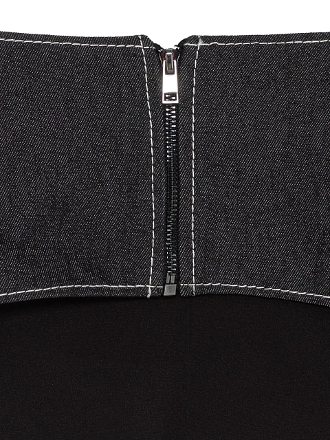 Черная баска из денима на молнии, 4 Черная баска из денима на молнии, 4