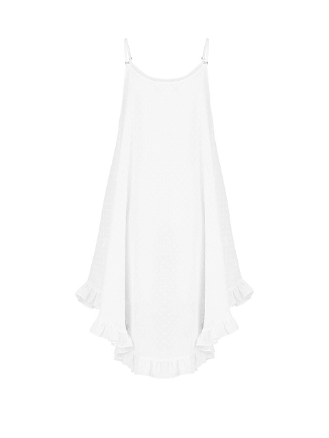 Белоснежный детский сарафан из шифона в горошек, 2