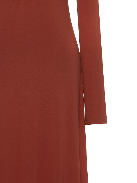 Коричневое трикотажное платье-макси с фигурным вырезом, 4 Коричневое трикотажное платье-макси с фигурным вырезом, 4