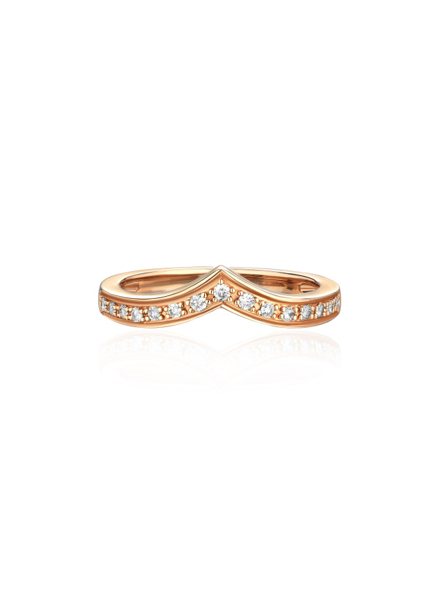 Фигурное кольцо из розового золота и бриллиантов, 2