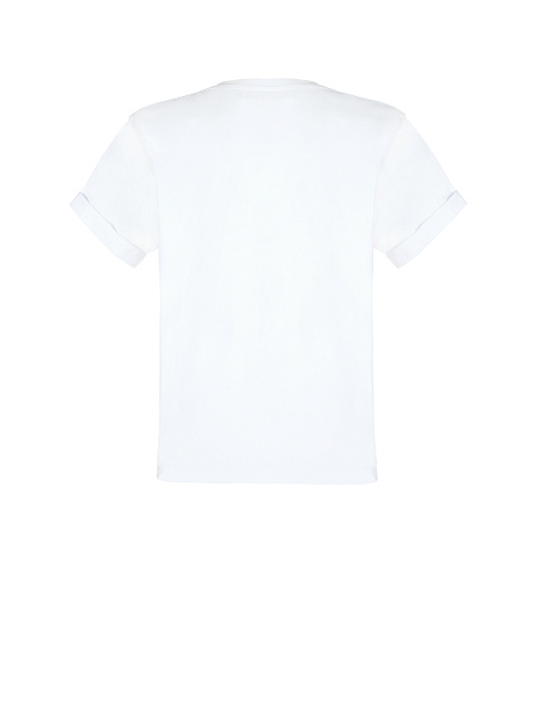 Белая хлопковая футболка с принтом, 2