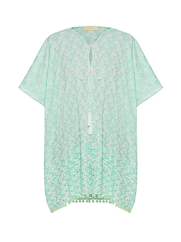 Светло-зеленое детское кимоно с завязками, 1