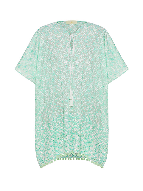 Светло-зеленое детское кимоно с завязками, 1