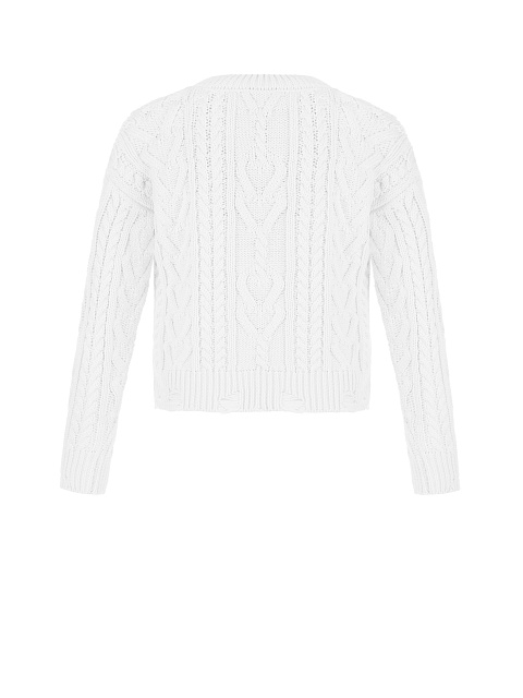 Детский белый хлопковый свитер с косами, 2