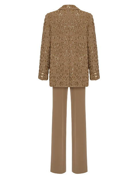 Коричневый костюм-двойка с пайетками, 4