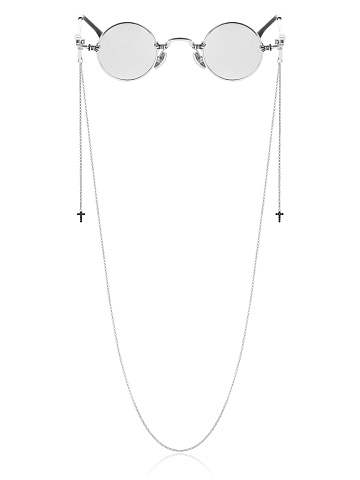 Цепочка для очков из серебра с черными фианитами, 1 Цепочка для очков из серебра с черными фианитами, 1