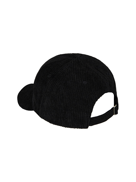 Черная кепка из вельвета с черной вышивкой, 3