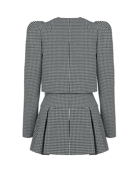 Черно-белый костюм из жакета и юбки-мини, 2